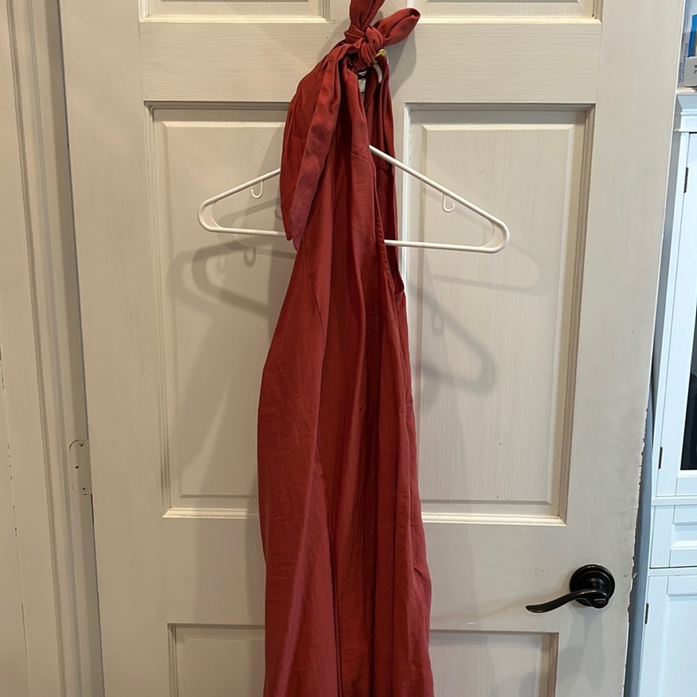 ASOS Design, one shoulder linen jumpsuit